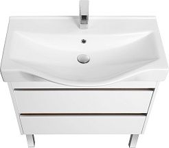 Акватон Тумба с раковиной Нортон 80 белая/дуб эндгрейн – фотография-4